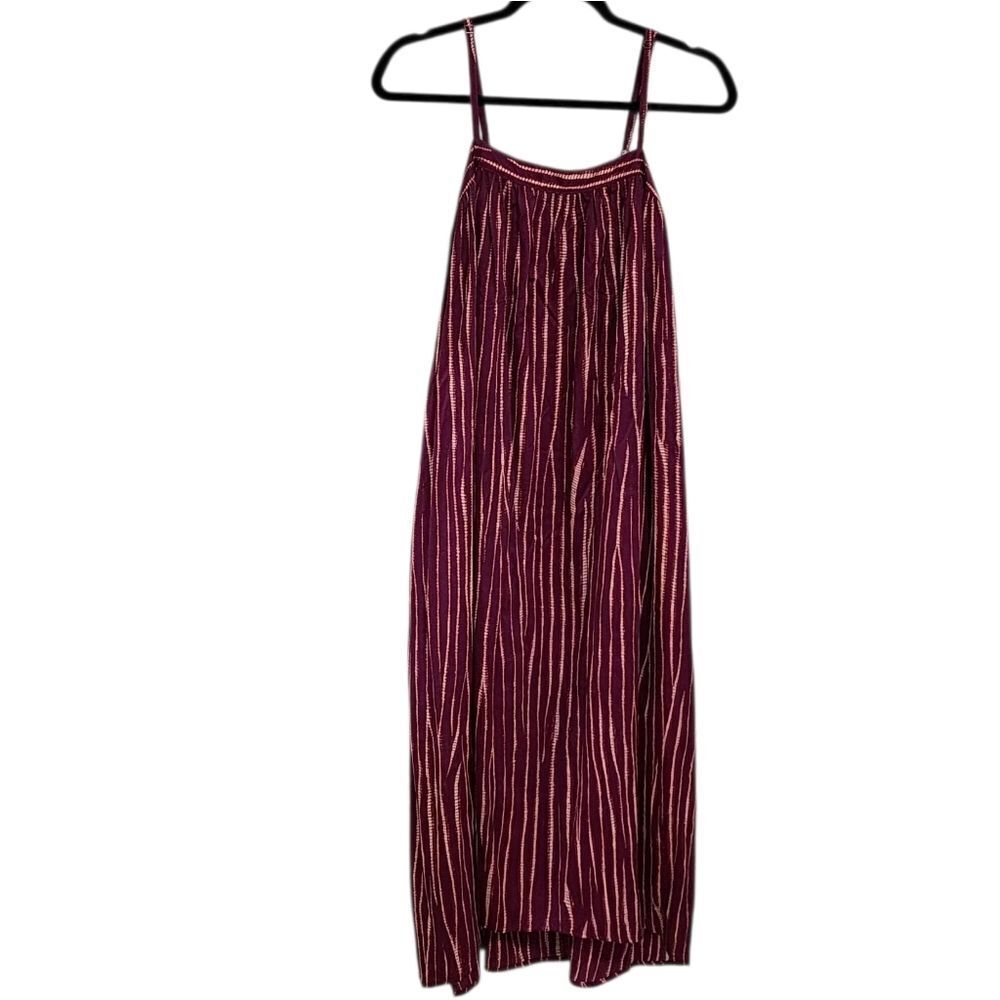 A New Day Maxi Dress XS Purple Tie Dye Striped Resort Beachy